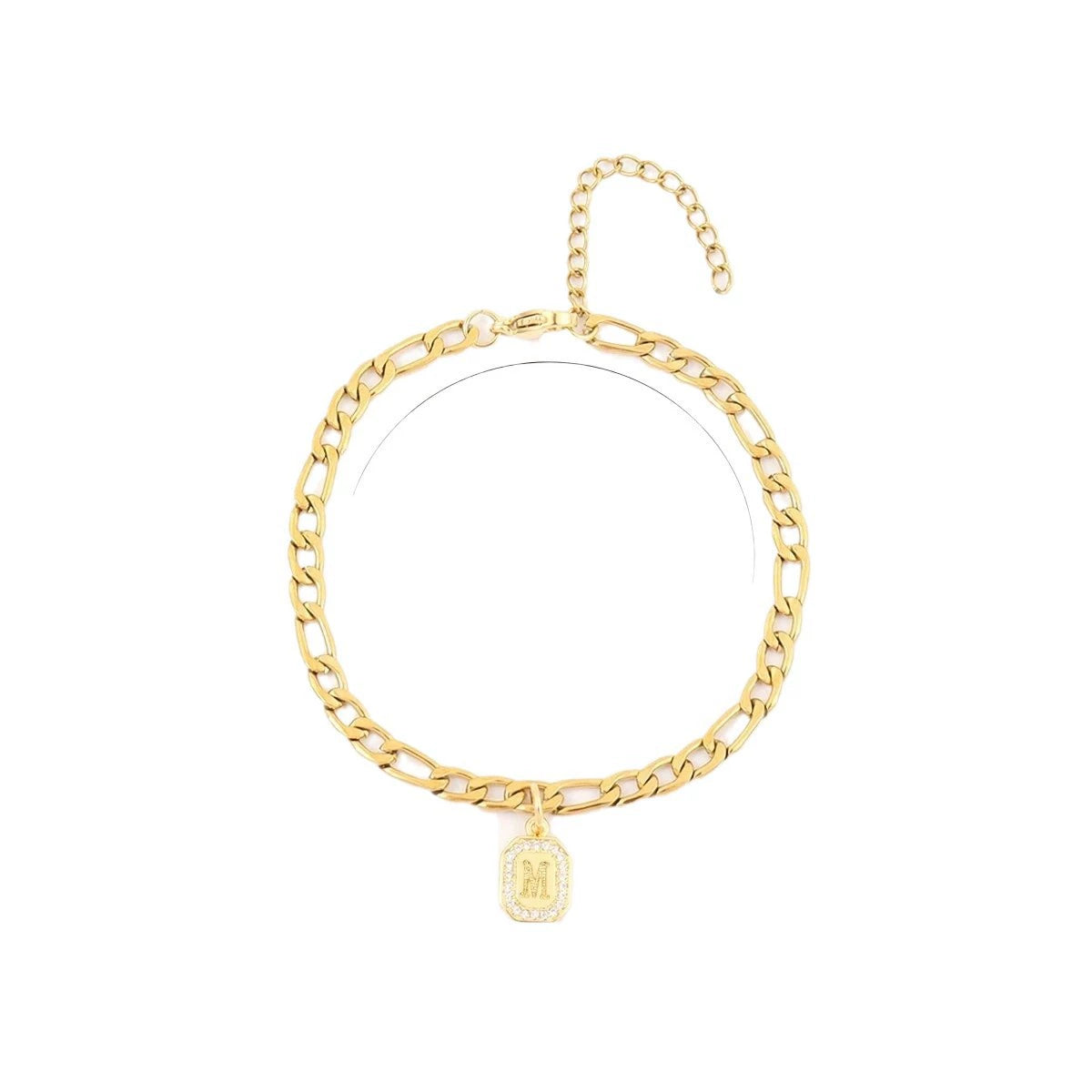 Armband mit 26 Buchstaben, unregelmäßig, geometrisch, quadratisch