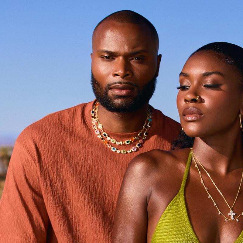 Gold-Sonnenwende-Paket (Edelstein-Halskette und Armband)