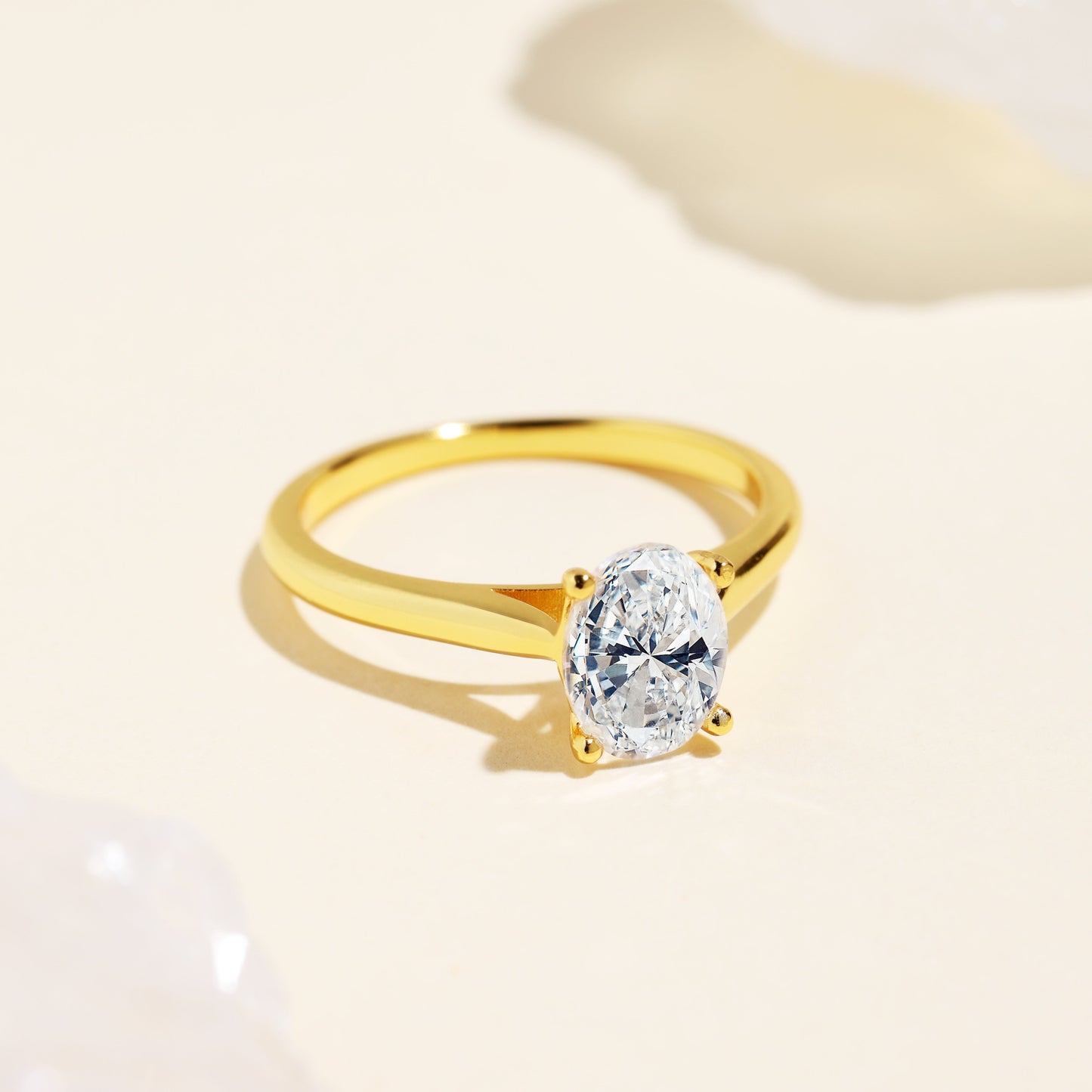 Oval Cut 2.0ct VVS1 Color Synthetic Moissanite Ring