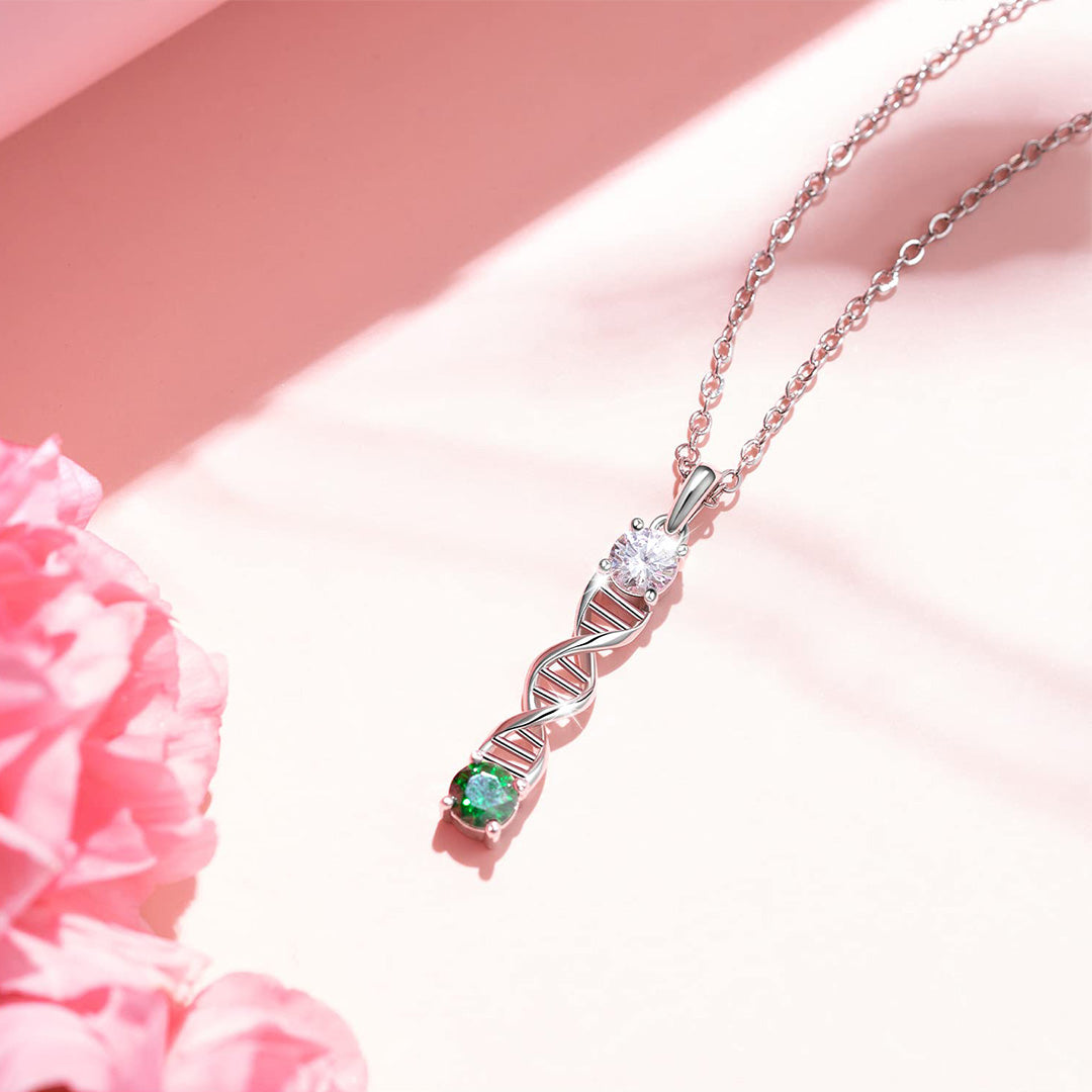 Spiralförmige Geburtsstein-Halskette