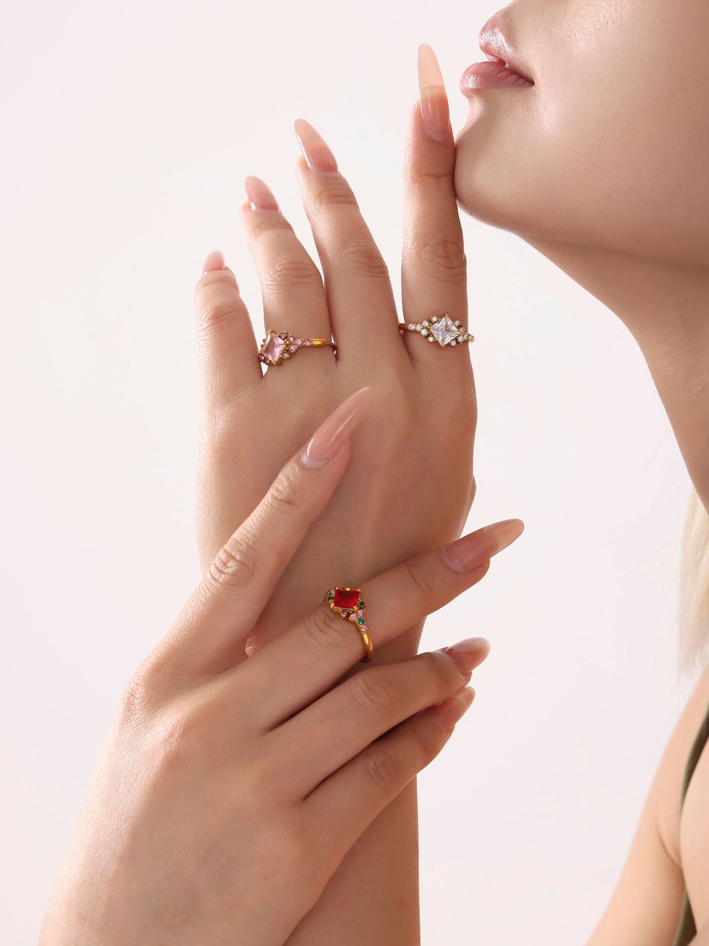 Bunte Edelsteinringe(Einstellbare Öffnung)