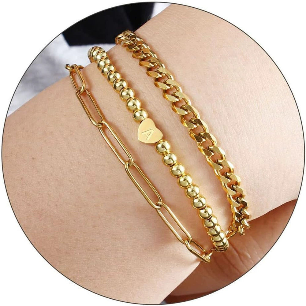 26 Buchstaben Liebe Initialen Büroklammer dreilagiges Armband