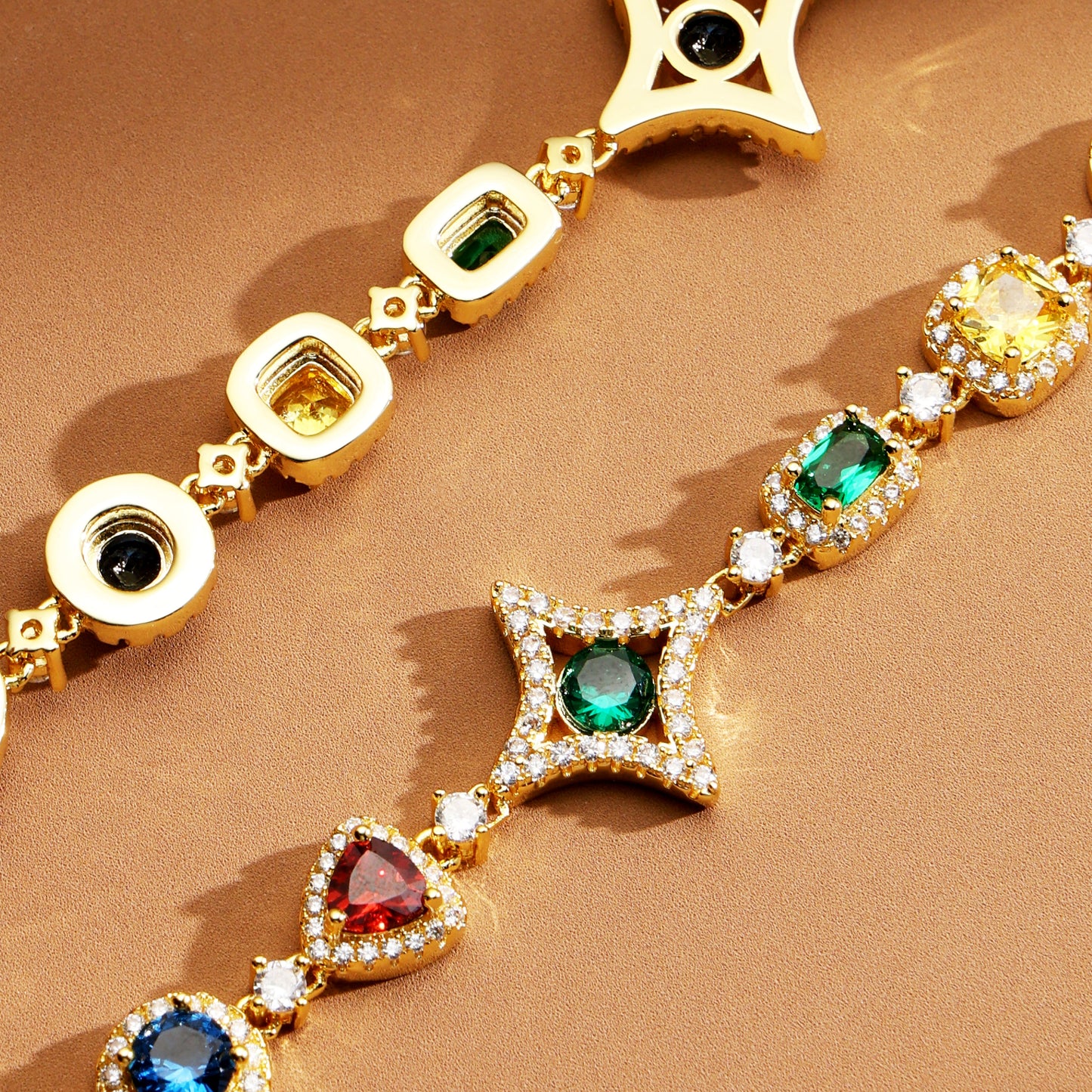 Ice-Out-Kette mit mehrfarbigen Diamanten