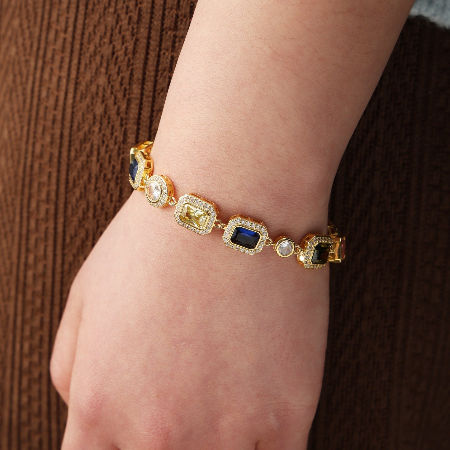 Mehrfarbiges Sonnenwende-Edelsteinarmband