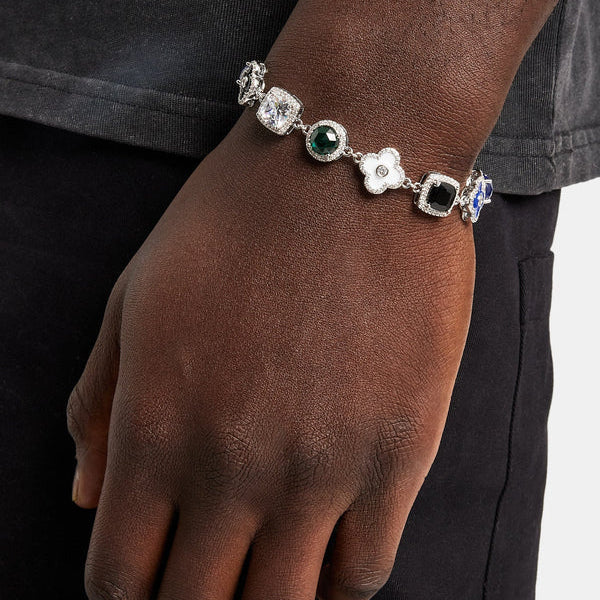 Armband mit mehreren Edelsteinmotiven