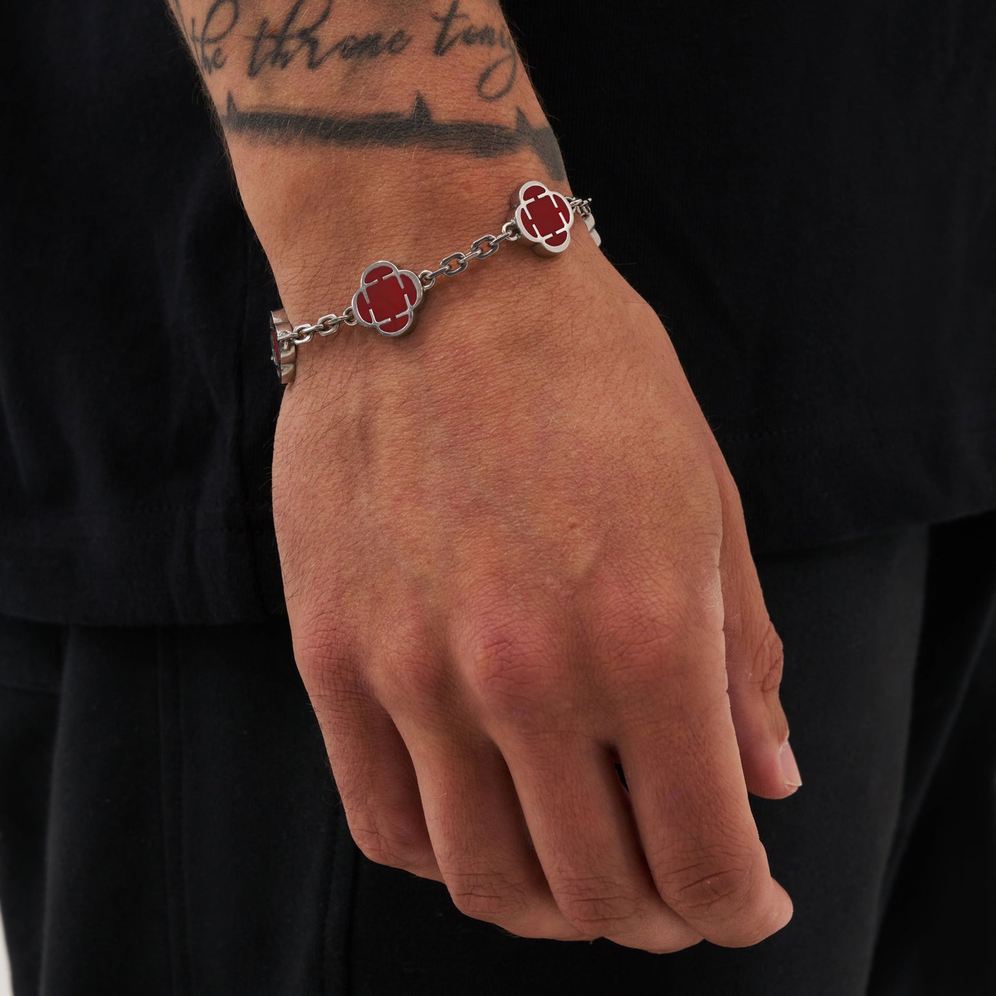 Rotes Korallen-Edelsteinarmband