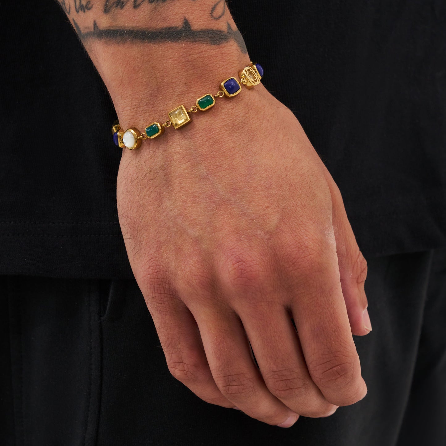 Blaues Kristall-Edelstein-Set (Edelstein-Halskette und Armband)