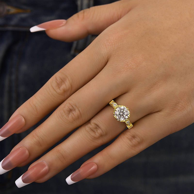 Wunderschöner 2,0 Karat Rundschliff Vintage Ring