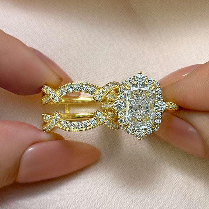 Vintage Halo Radiant Cut Einsatzring