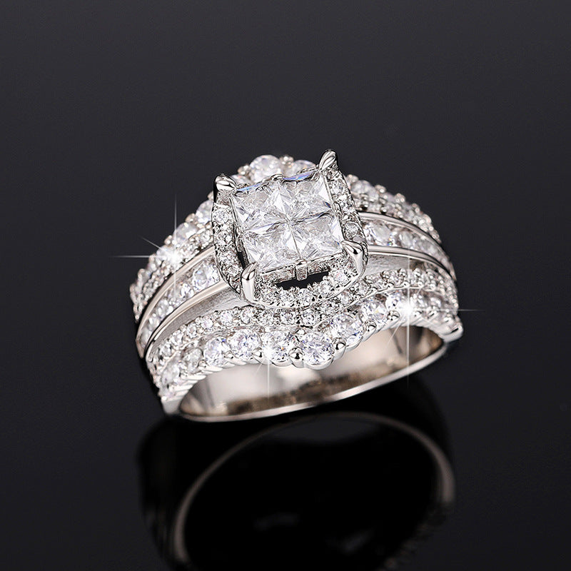 Quadratischer Fünf-in-Eins-Ring für Frauen – Perfektes Geschenk für Freundin oder Ehefrau