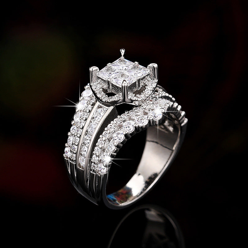 Quadratischer Fünf-in-Eins-Ring für Frauen – Perfektes Geschenk für Freundin oder Ehefrau
