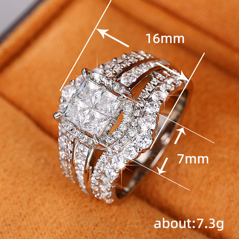 Quadratischer Fünf-in-Eins-Ring für Frauen – Perfektes Geschenk für Freundin oder Ehefrau