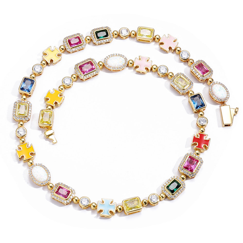 Goldene Sonnenwende-Edelstein-Halskette (Unisex)