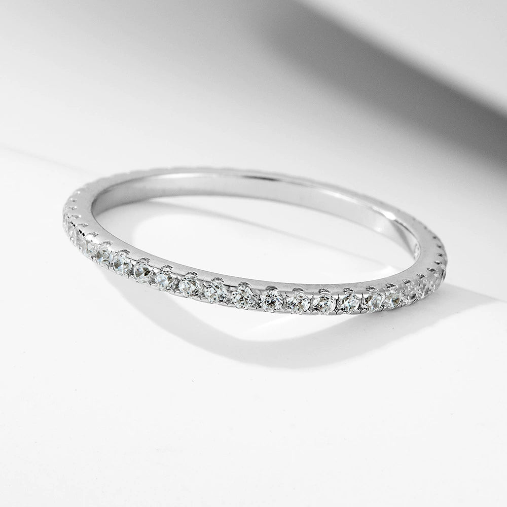 S925 Sterling Silber super funkelndes Eisblumen-Ringset