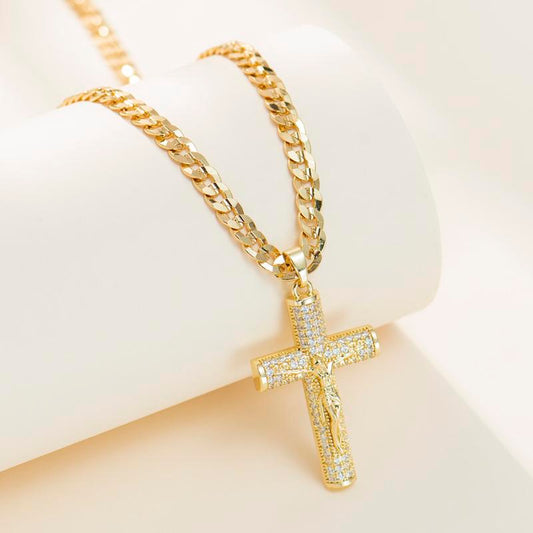 No-Fade 14K vergoldet mit Jesus Christus Kreuz