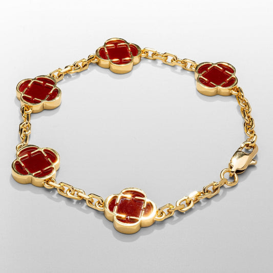 Rotes Korallen-Edelsteinarmband