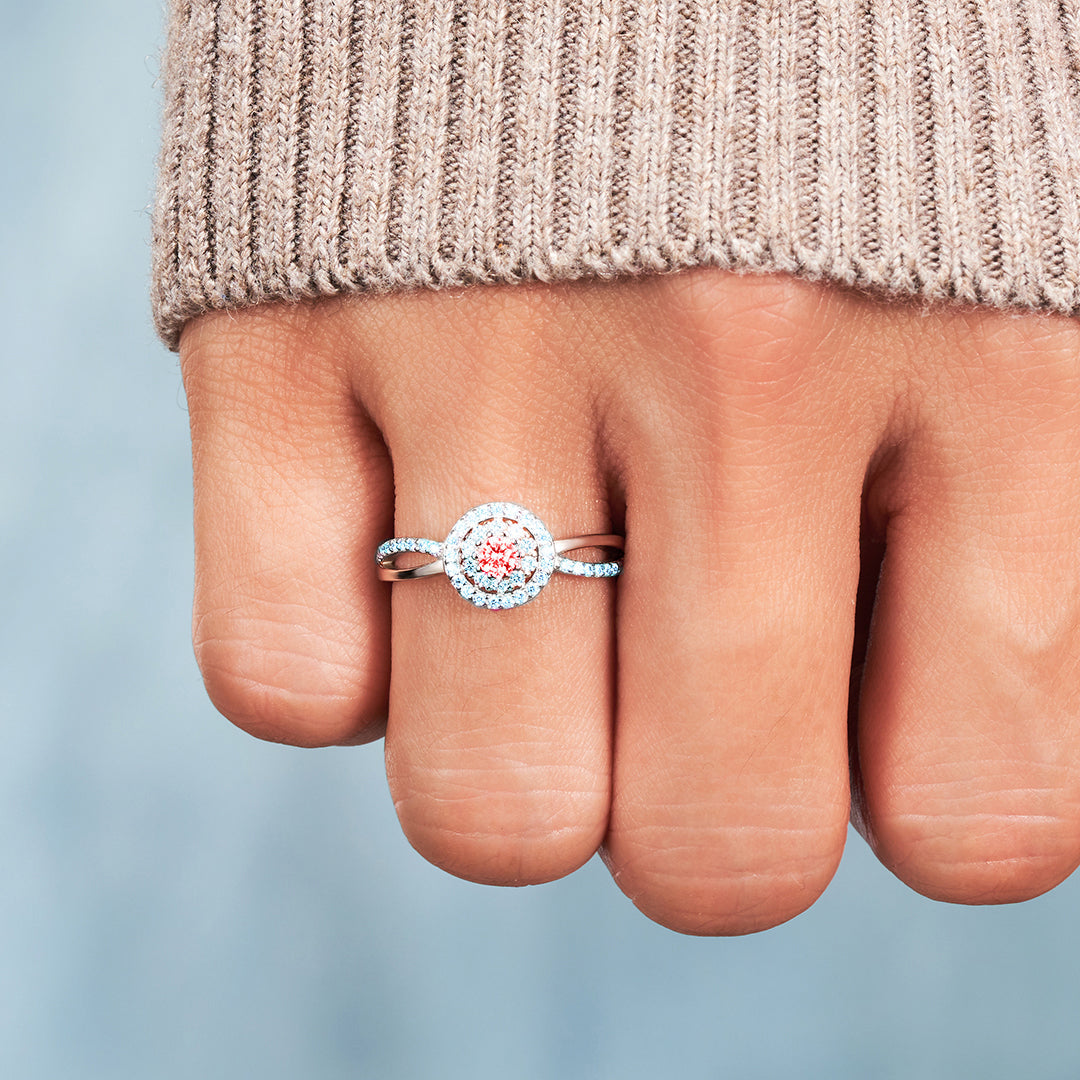 Zweifarbiger Geburtssteinring - Geschenk der Liebe