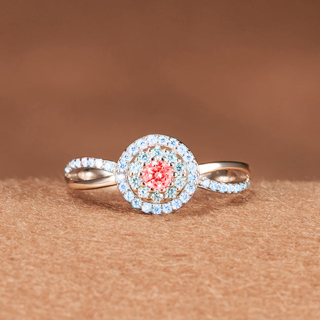Zweifarbiger Geburtssteinring - Geschenk der Liebe