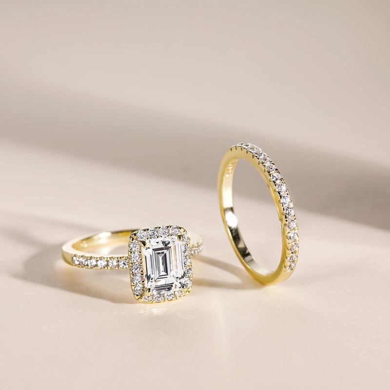 2CT Brautring-Set Verlobungsringe