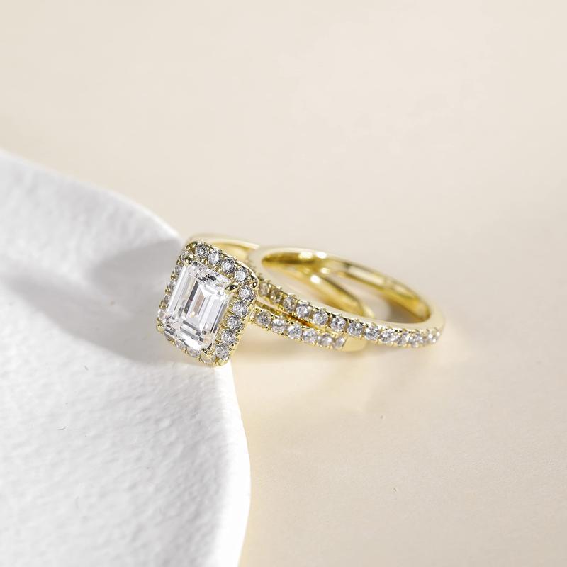2CT Brautring-Set Verlobungsringe