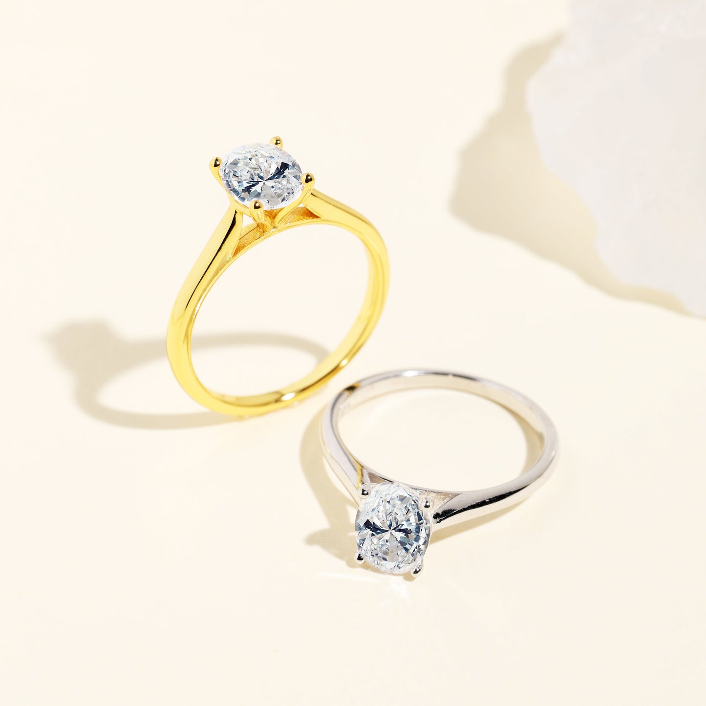 Oval Cut 2.0ct VVS1 Color Synthetic Moissanite Ring