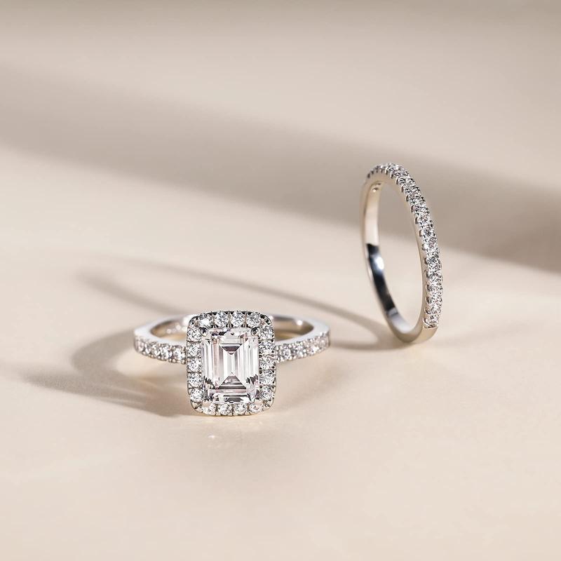 2CT Brautring-Set Verlobungsringe