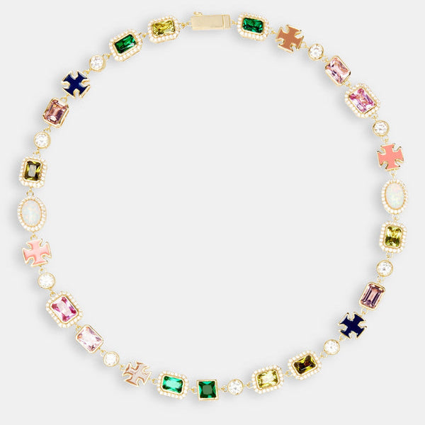 Halskette mit mehreren Edelsteinmotiven (Unisex)