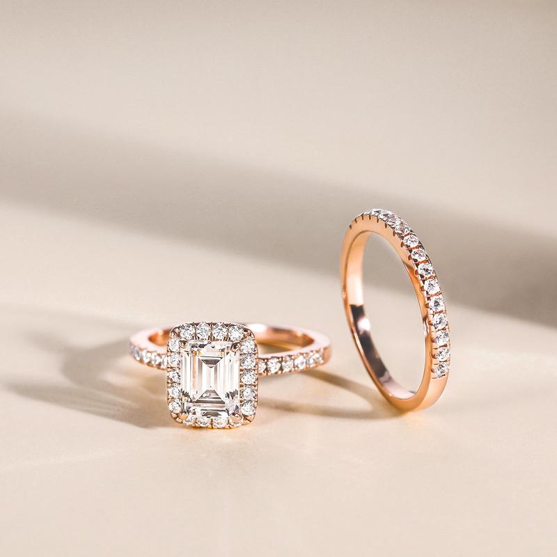 2CT Brautring-Set Verlobungsringe