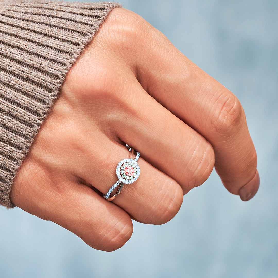 Zweifarbiger Geburtssteinring - Geschenk der Liebe