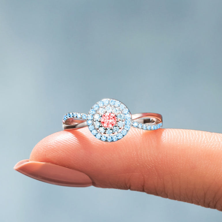 Zweifarbiger Geburtssteinring - Geschenk der Liebe