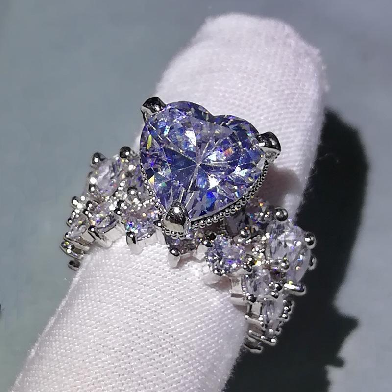 zweiteiliges neues Herz-Ring-Set