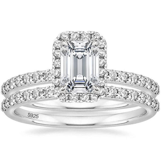 2CT Brautring-Set Verlobungsringe