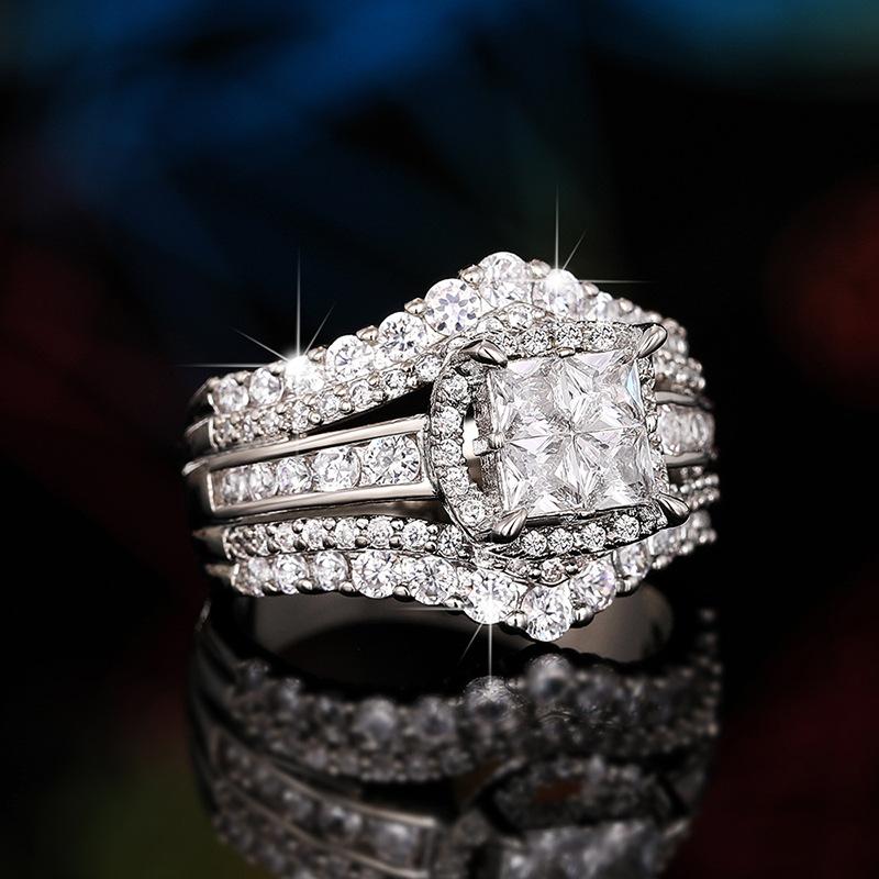 Quadratischer Fünf-in-Eins-Ring für Frauen – Perfektes Geschenk für Freundin oder Ehefrau