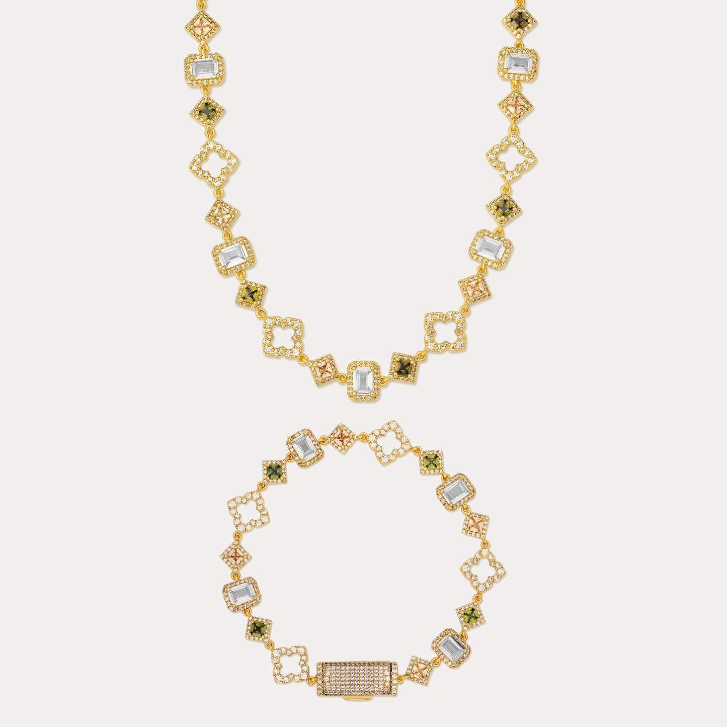 Midas-Edelsteinset (Unisex-Edelsteinkette und -Armband)