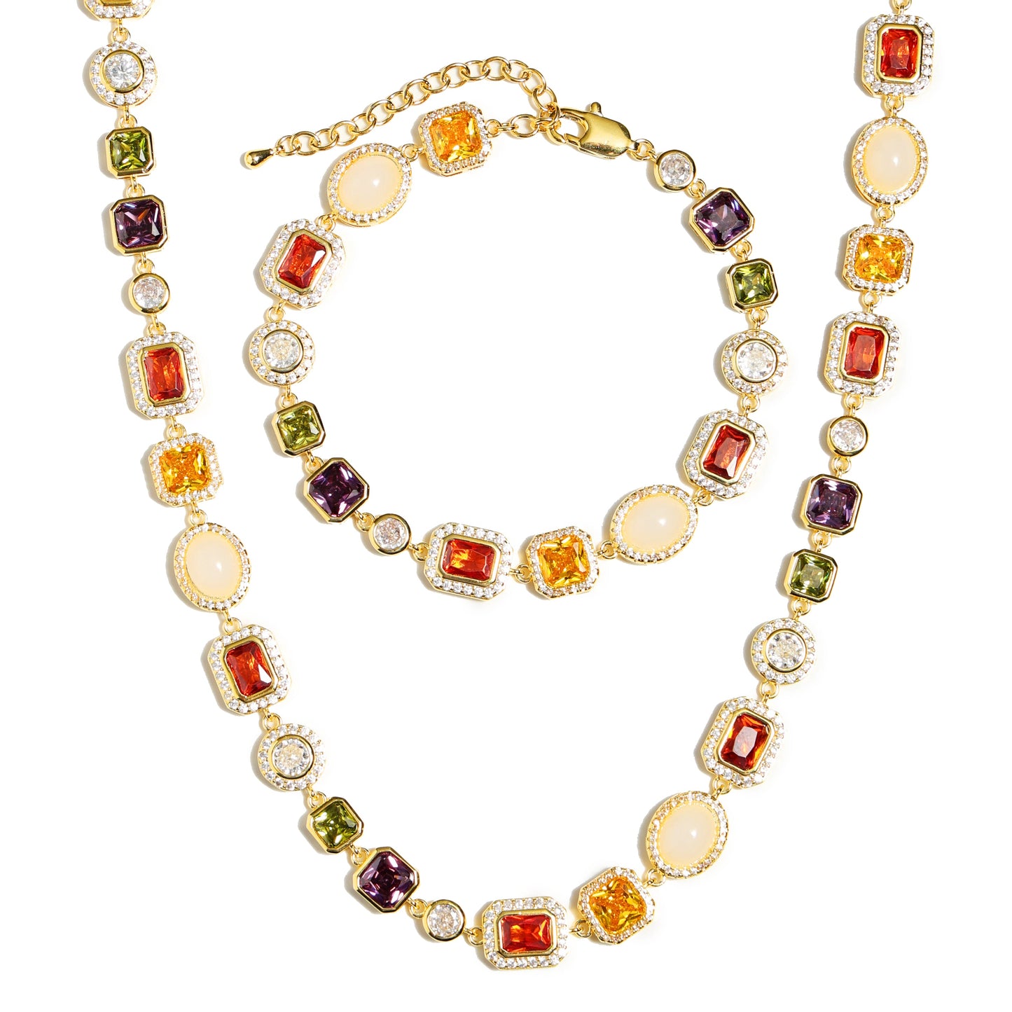 Wunderschönes Edelsteinset (Edelsteinkette und -armband)