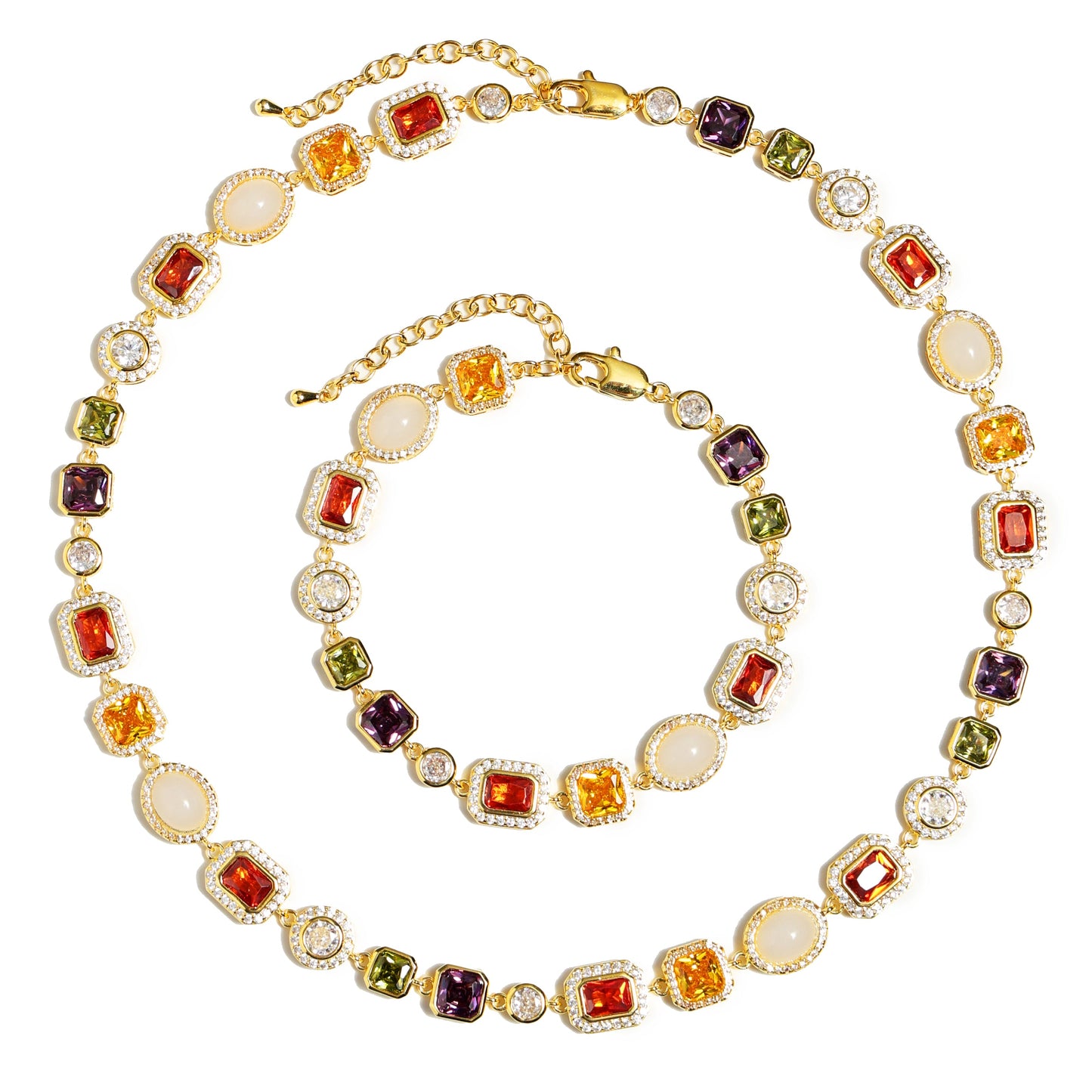 Wunderschönes Edelsteinset (Edelsteinkette und -armband)