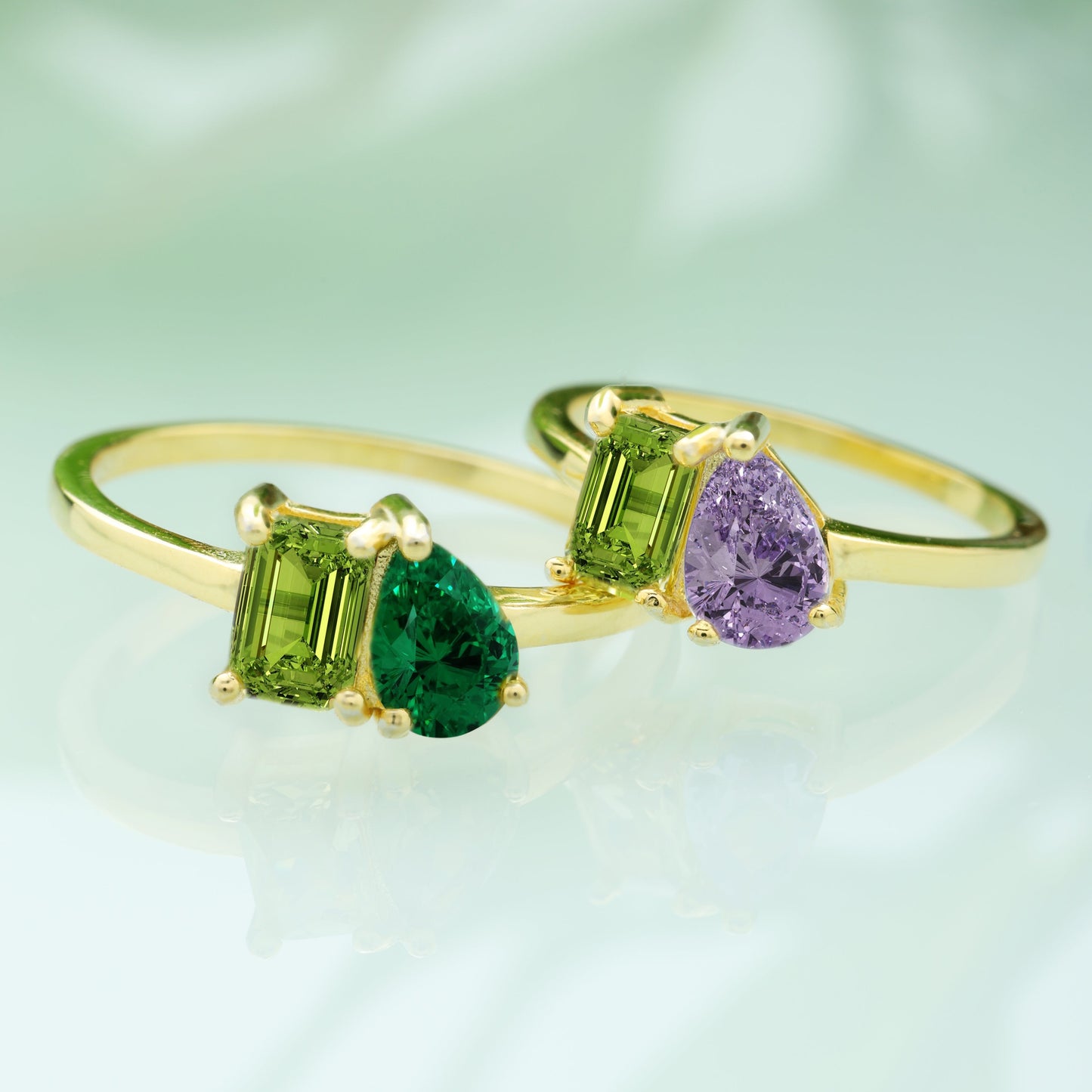 Bezaubernder Ring mit zwei Geburtssteinen