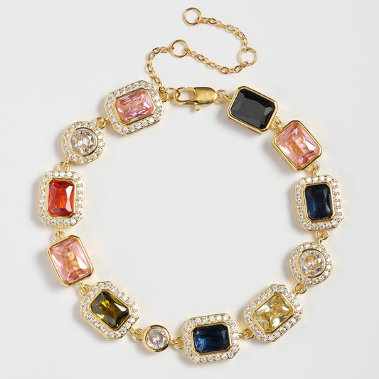 Mehrfarbiges Sonnenwende-Edelsteinarmband