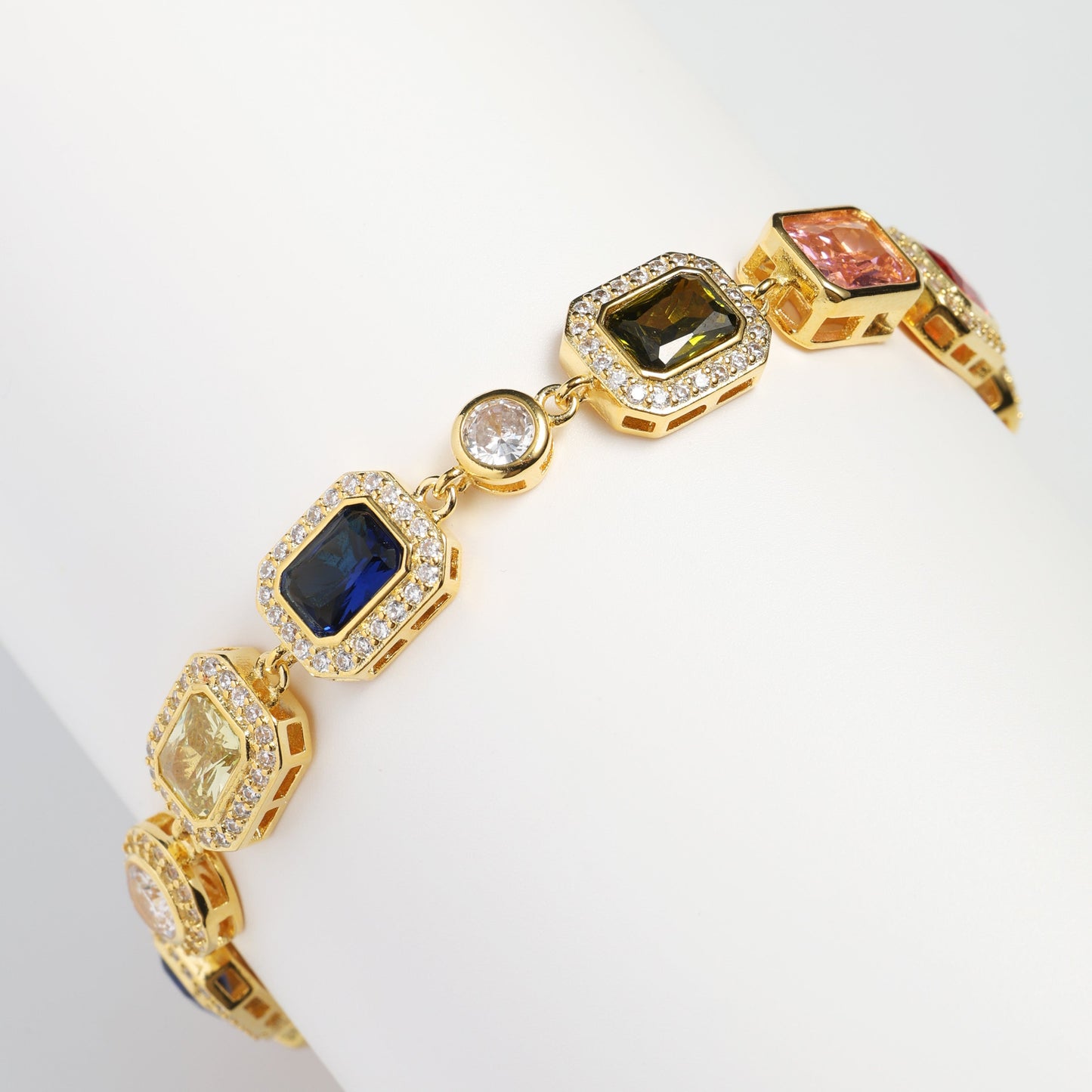Mehrfarbiges Sonnenwende-Edelsteinarmband