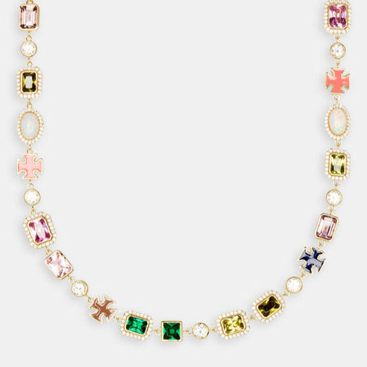 Halskette mit mehreren Edelsteinmotiven (Unisex)