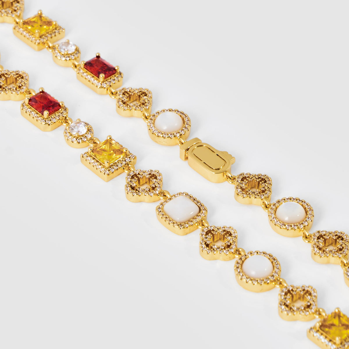 Eisedelstein-Set (Edelsteinkette und Armband)