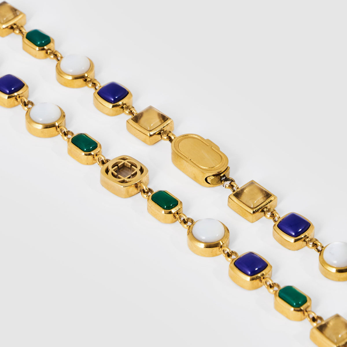 Blaues Kristall-Edelstein-Set (Edelstein-Halskette und Armband)