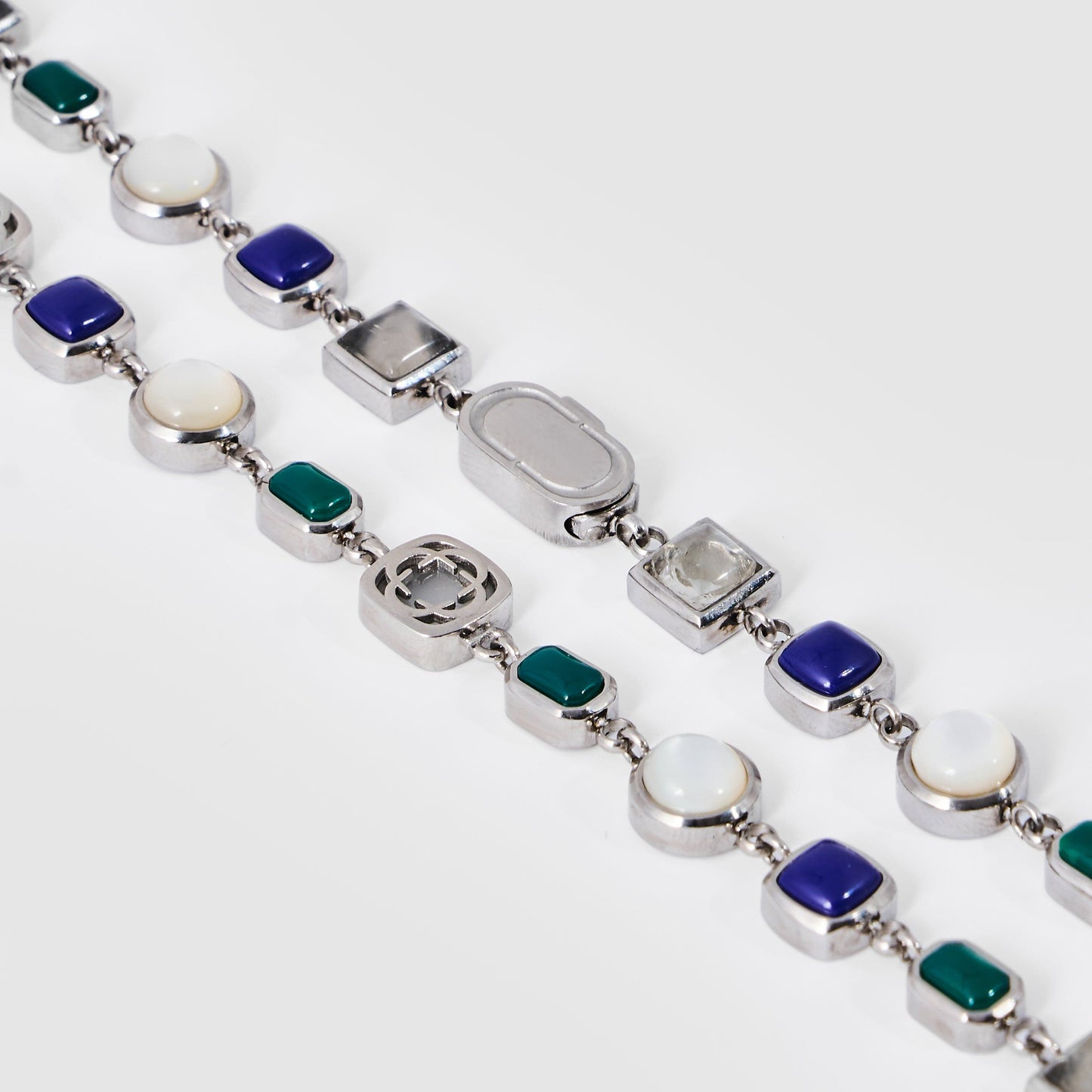 Blaues Kristall-Edelstein-Set (Edelstein-Halskette und Armband)