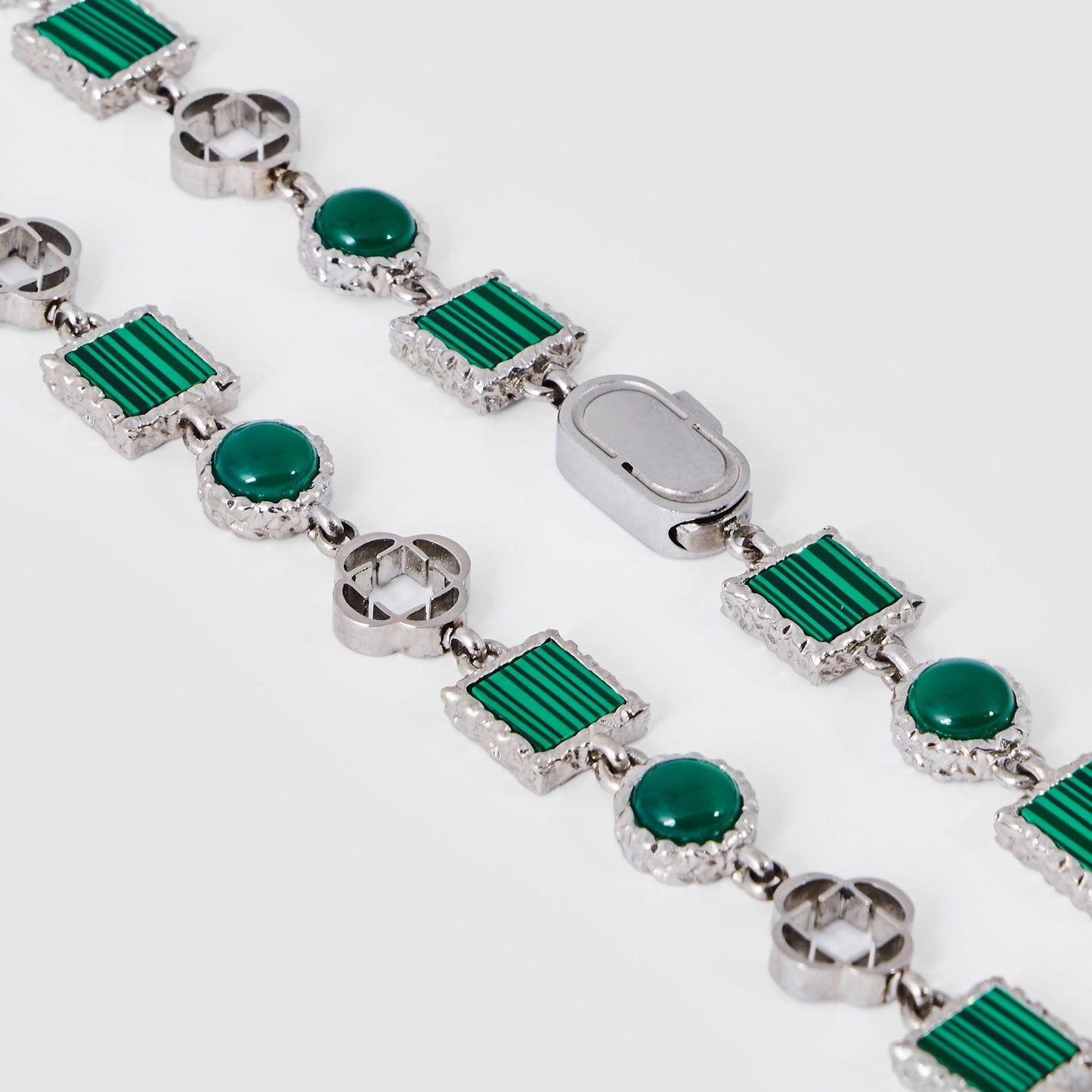 Grünes Quarz-Edelstein-Set (Edelstein-Halskette und Armband)