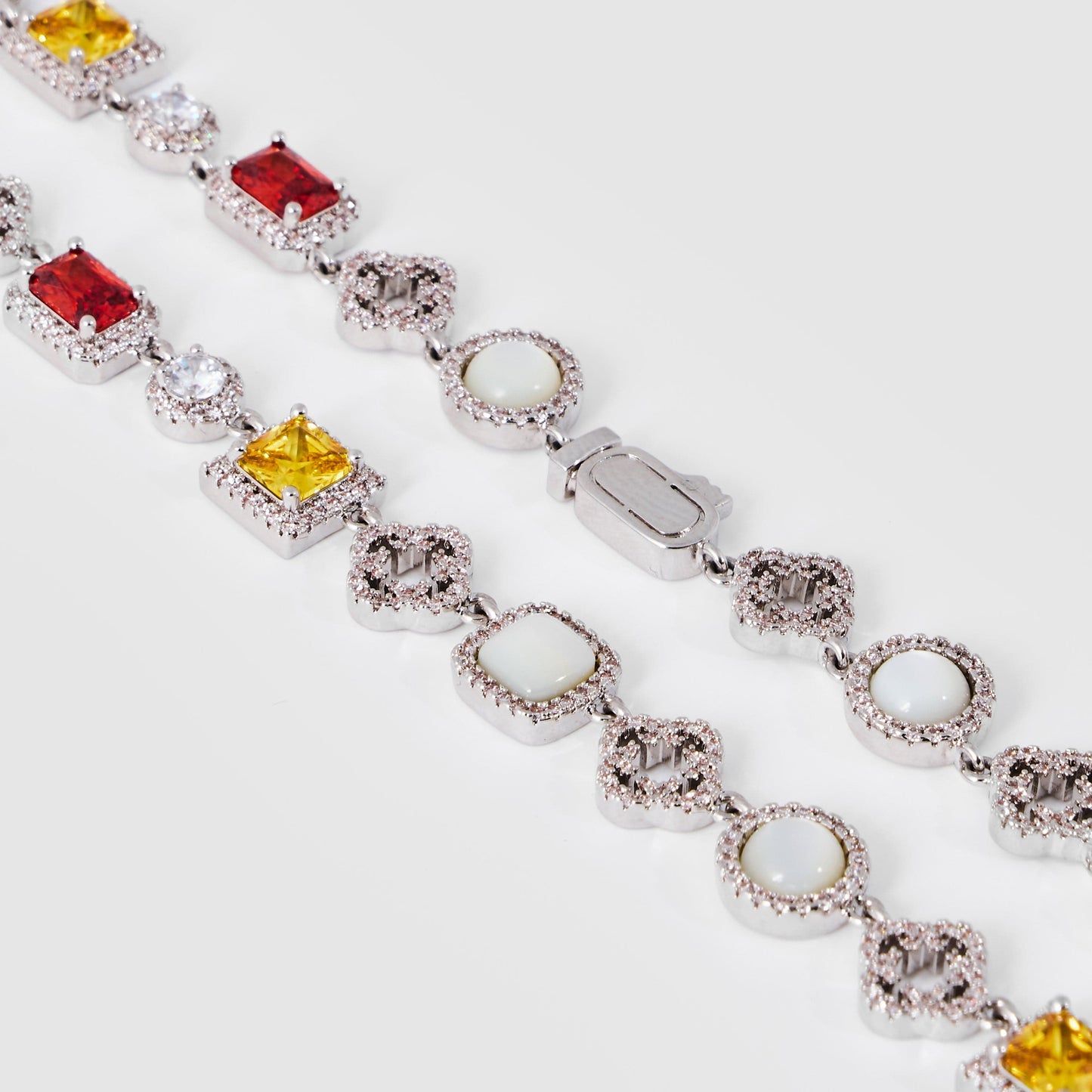Eisedelstein-Set (Edelsteinkette und Armband)
