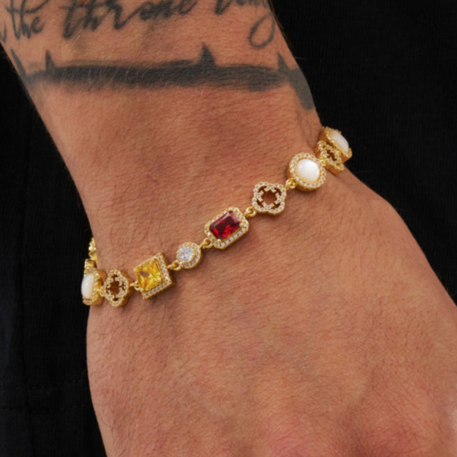 Eisedelstein-Set (Edelsteinkette und Armband)