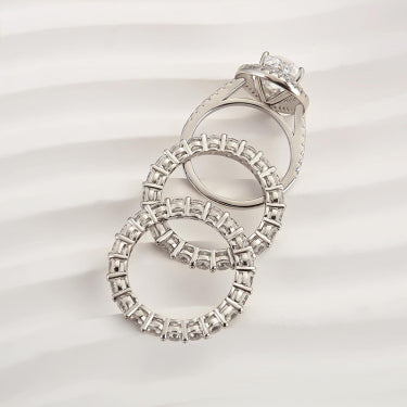 Eternity Double Halo Birnenschliff 3-teiliges Ringset