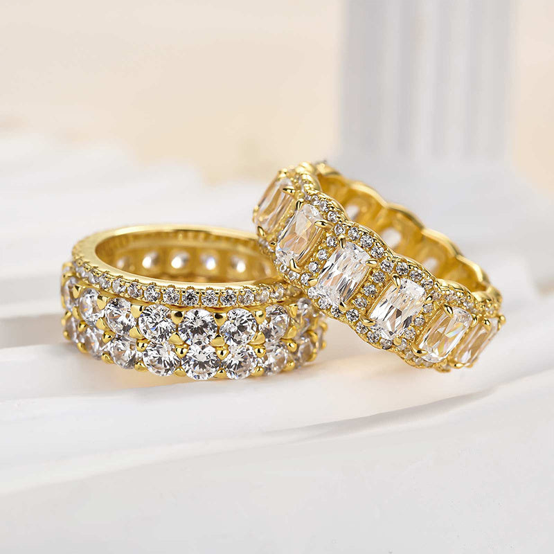 Luxuriöses 4-teiliges Ringset im Kissenschliff