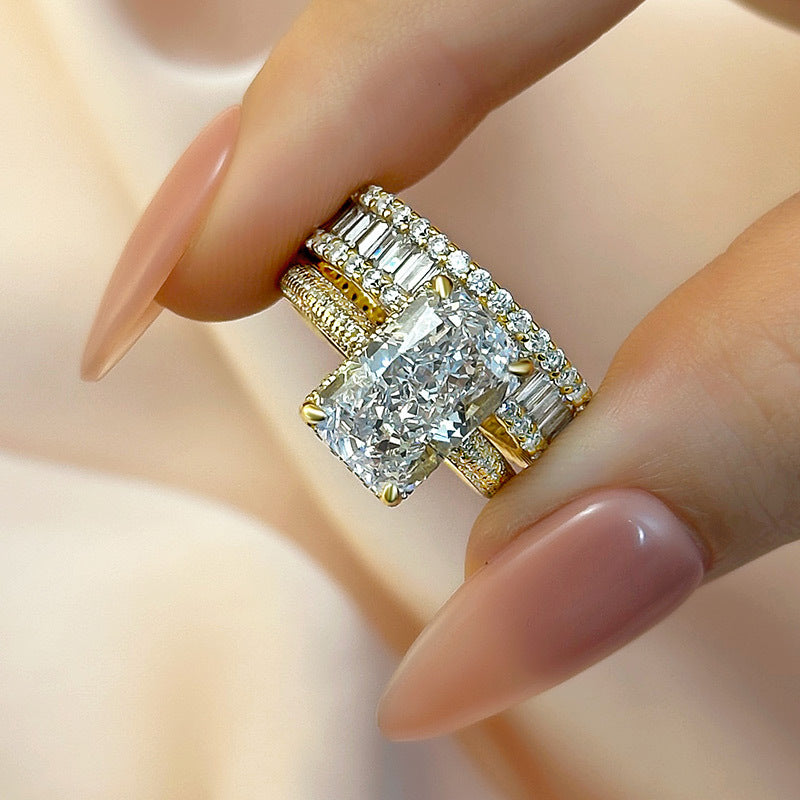 Längliches Ringset mit Radiantschliff