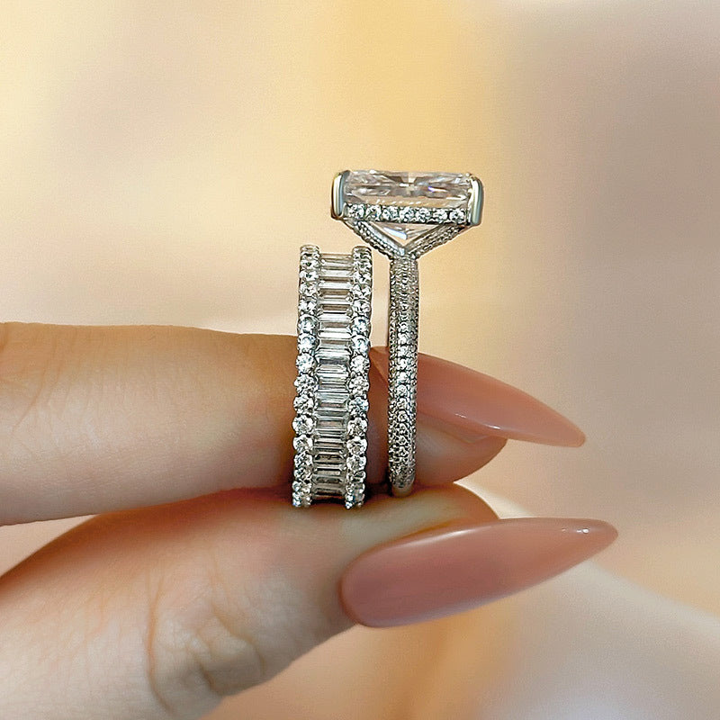 Längliches Ringset mit Radiantschliff